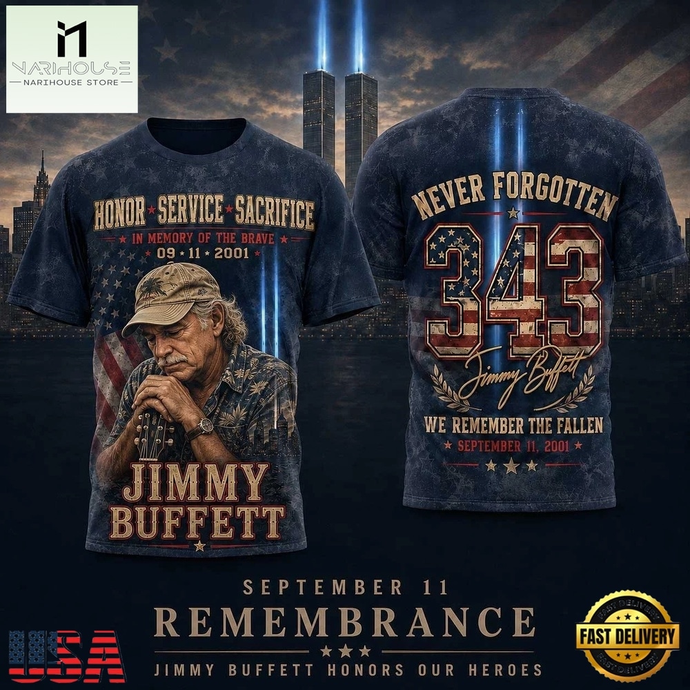 Jimmy Buffett Tribute Portrait Twin Towers 343 3D Shirt, Popular 3D Music Tee Jimmy Buffett Tribute Portrait Twin Towers 343 3D Shirt, Popular 3D Music Tee