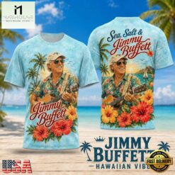 Jimmy Buffett Tropical Hibiscus Guitar 2026 3D Shirt , Popular 3D Music Tee Jimmy Buffett Tropical Hibiscus Guitar 2026 3D Shirt