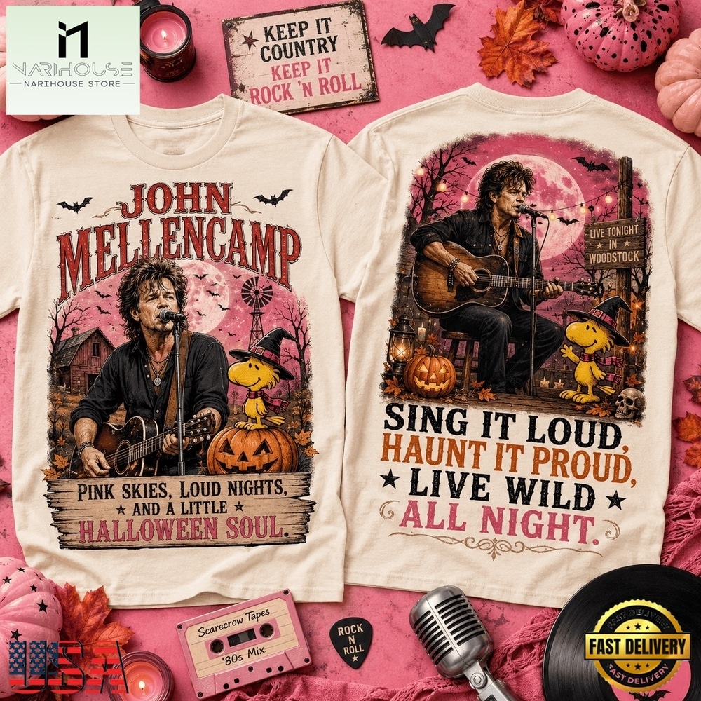 John Mellencamp Woodstock Pumpkin Roadshow Halloween 3D Shirt, Popular 3D Music Tee John Mellencamp Woodstock Pumpkin Roadshow Halloween 3D Shirt, Popular 3D Music Tee