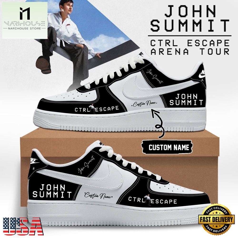 John Summit CTRL ESCAPE Arena Tour 2026 Black Air Force 1 Shoes Sneakers , Music Artist AF1 Shoes John Summit CTRL ESCAPE Arena Tour 2026 Black Air Force 1 Shoes Sneakers , Music Artist AF1 Shoes