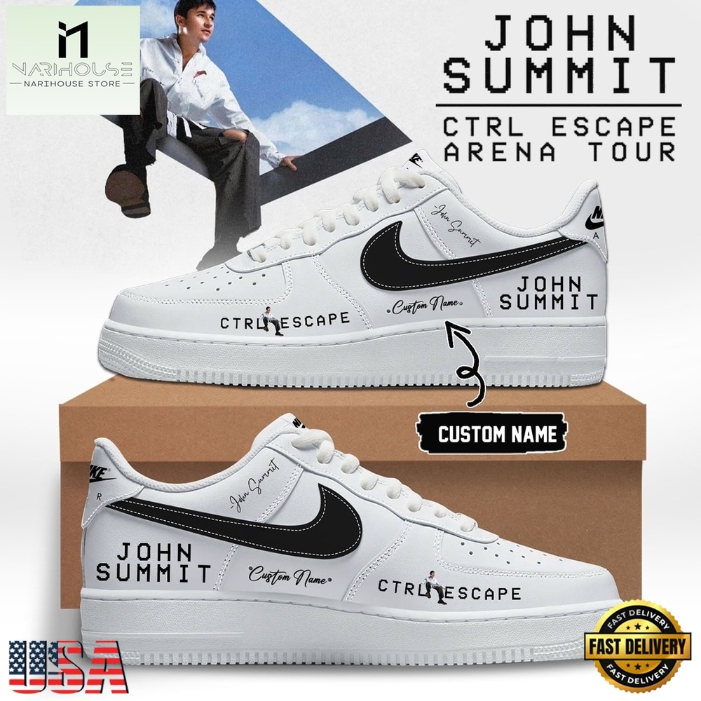 John Summit CTRL ESCAPE Arena Tour 2026 White Air Force 1 Shoes Sneakers , Music Artist AF1 Shoes John Summit CTRL ESCAPE Arena Tour 2026 White Air Force 1 Shoes Sneakers , Music Artist AF1 Shoes