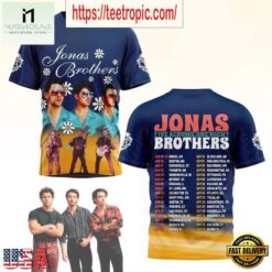 Jonas Brothers Five Albums One Night 3D T Shirt , Popular 3D Music Tee Jonas Brothers Five Albums One Night 3D T Shirt