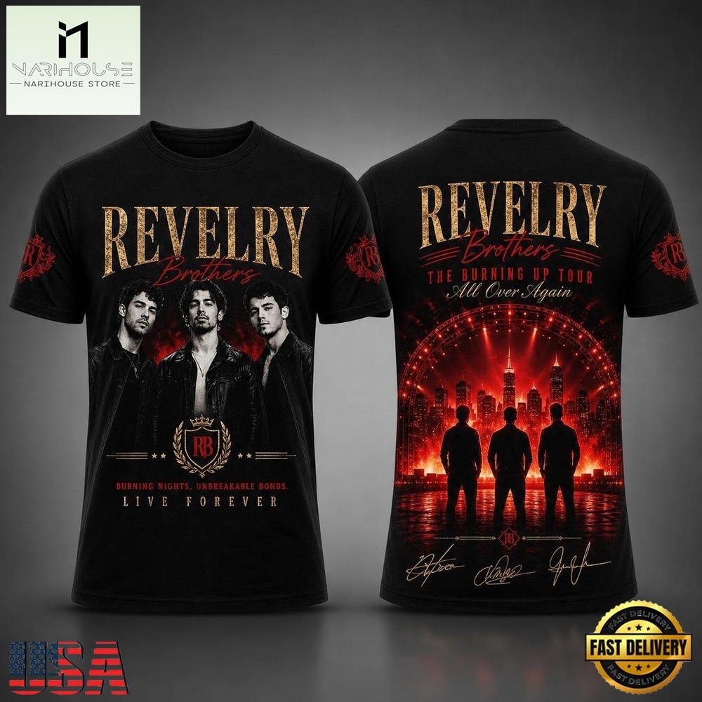 Jonas Brothers The Burning Up Tour 2026 3D T Shirt , Popular 3D Music Tee Jonas Brothers The Burning Up Tour 2026 3D T Shirt , Popular 3D Music Tee