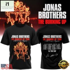 Jonas Brothers The Burning Up Tour 2026 Signature Scheduler T Shirt, Popular 3D Music Tee Jonas Brothers The Burning UP Tour 2026 Signature Scheduler T Shirt