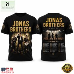 Jonas Brothers The World Tour Celebration Five Albums 3D T Shirt , Popular 3D Music Tee Jonas Brothers The World Tour Celebration Five Albums 3D T Shirt