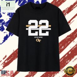 Justice Haynes Georgia Tech Yellow Jackets number 22 T Shirt , Stylish 2D Graphic Shirt Justice Haynes Georgia Tech Yellow Jackets Number 22 T Shirt