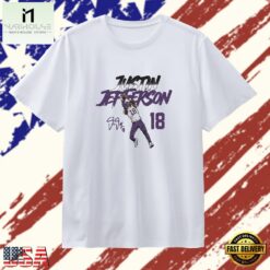 Justin Jefferson pose signature Minnesota Vikings , Stylish 2D Graphic Shirt Justin Jefferson Pose Signature Minnesota Vikings