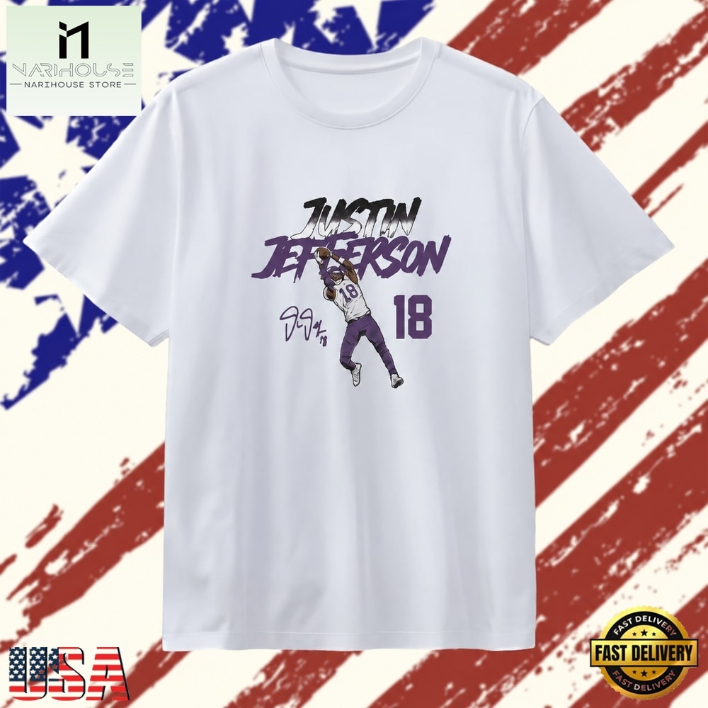 Justin Jefferson pose signature Minnesota Vikings , Stylish 2D Graphic Shirt Justin Jefferson pose signature Minnesota Vikings , Stylish 2D Graphic Shirt