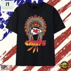 Kansas City Chiefs Native Headdress Arrowhead Logo T Shirt, Stylish 2D Graphic Shirt Kansas City Chiefs Native Headdress Arrowhead Logo T Shirt