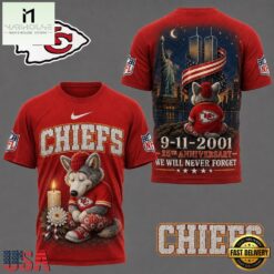Kansas City Chiefs NFL 9 11 25th Anniversary Never Forget Memorial 3D T Shirt, NFL Sporty Shirt Kansas City Chiefs Nfl 9 11 25th Anniversary Never Forget Memorial 3D T Shirt
