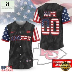 Kansas City Chiefs NFL American Pride Custom Baseball Jersey Shirt , NFL Game Day Jersey Kansas City Chiefs Nfl American Pride Custom Baseball Jersey Shirt