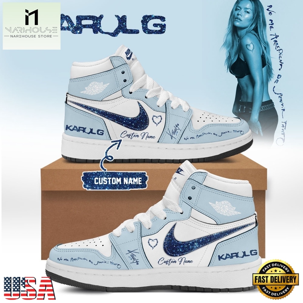 KaRol G Album NO ME ARREPIENTO DE SENTIR TANTO Air Jordan 1 Hightop Shoes KaRol G Album NO ME ARREPIENTO DE SENTIR TANTO Air Jordan 1 Hightop Shoes