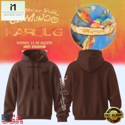 Karol G VIAJANDO POR EL MUNDO TROPITOUR New Design Hoodie , Music Fans 3D T Shirt Karol G Viajando Por EL Mundo Tropitour New Design Hoodie