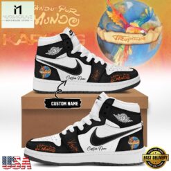 Karol G VIAJANDO POR EL MUNDO TROPITOUR Signed 2026 Black Air Jordan 1 Shoes , Music Fan AJ1 Sneakers Karol G Viajando Por EL Mundo Tropitour Signed 2026 Black Air Jordan 1 Shoes