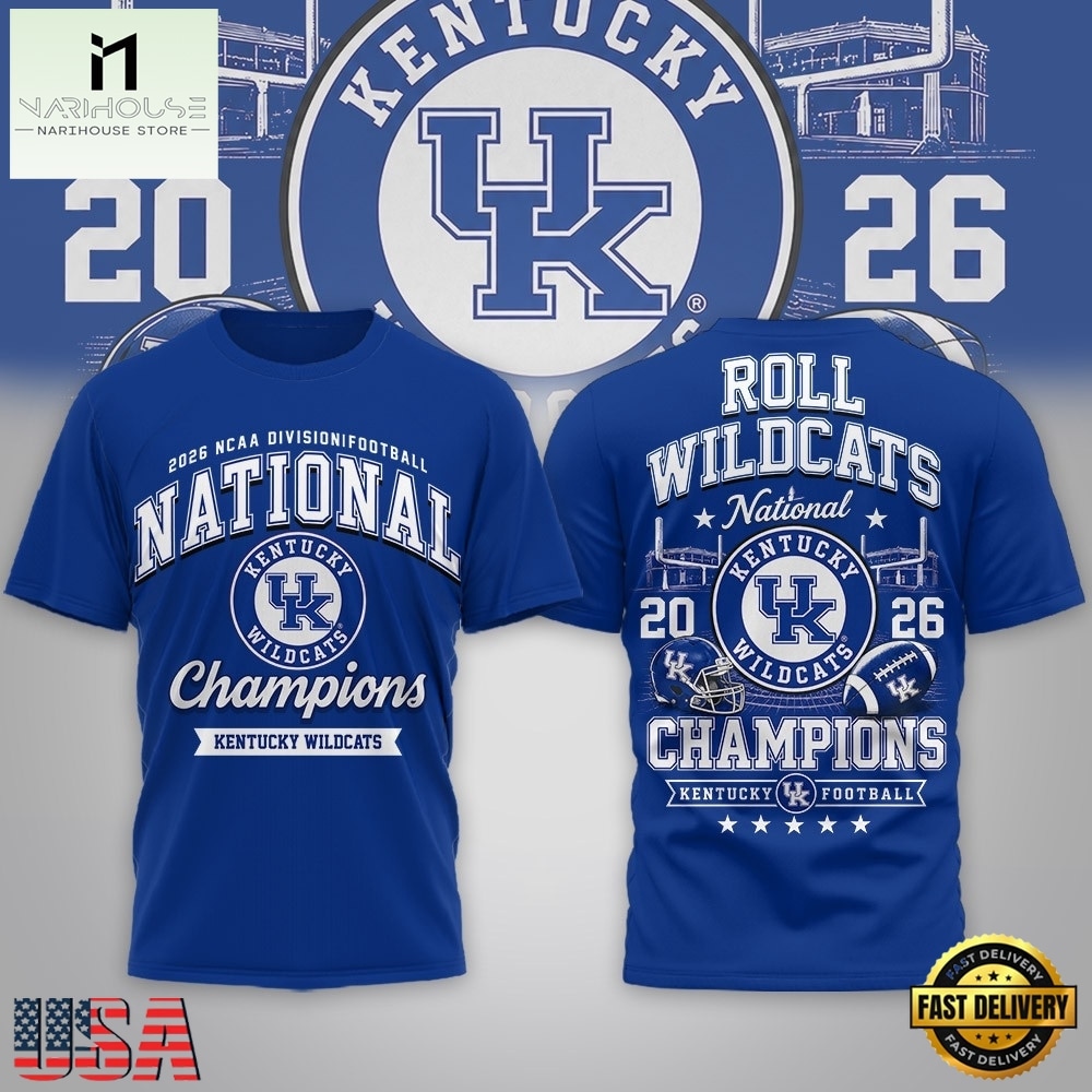 Kentucky Wildcats NCAA Road to Glory 2026 Football Champions 3D Shirt , NCAA College 3D Shirt Kentucky Wildcats NCAA Road to Glory 2026 Football Champions 3D Shirt , NCAA College 3D Shirt