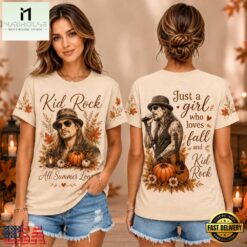 Kid Rock Autumn Leaves Pumpkin Graphic Unisex 3D Shirt , Music Fans 3D T Shirt Kid Rock Autumn Leaves Pumpkin Graphic Unisex 3D Shirt