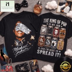 King of Pop Is My Jam Music Icons Front and Back T Shirt, Popular 3D Music Tee King OF Pop IS MY Jam Music Icons Front And Back T Shirt