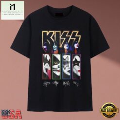 KISS Rock Band Portrait Graphic Signatures Vintage Music T Shirt, Music Fan 2D Shirt Kiss Rock Band Portrait Graphic Signatures Vintage Music T Shirt