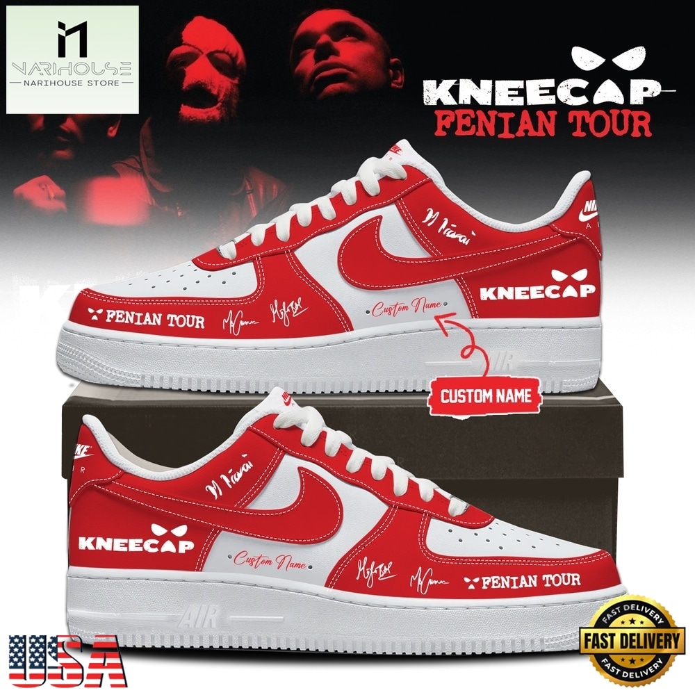 KNEECAP FENIAN TOUR Limited Edition Signature 2026 Red Air Force 1 Shoes Sneakers KNEECAP FENIAN TOUR Limited Edition Signature 2026 Red Air Force 1 Shoes Sneakers