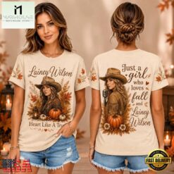 Lainey Wilson Autumn Leaves Pumpkin Cowgirl Autumn 2026 Unisex 3D Shirt , Music Fans 3D T Shirt Lainey Wilson Autumn Leaves Pumpkin Cowgirl Autumn 2026 Unisex 3D Shirt