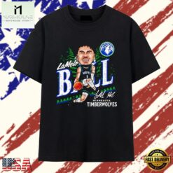 LaMelo Ball Minnesota Timberwolves caricature signature T Shirt , Stylish 2D Graphic Shirt Lamelo Ball Minnesota Timberwolves Caricature Signature T Shirt