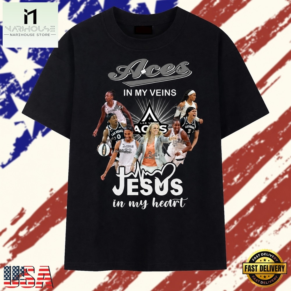 Las Vegas Aces In My Veins Jesus In My Heart Signatures WNBA T Shirt , Stylish 2D Graphic Shirt Las Vegas Aces In My Veins Jesus In My Heart Signatures WNBA T Shirt , Stylish 2D Graphic Shirt