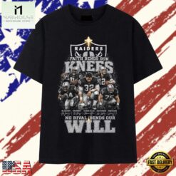 Las Vegas Raiders Faith Bends Our Knees No Rival Bends Our Will T Shirt, Stylish 2D Graphic Shirt Las Vegas Raiders Faith Bends Our Knees NO Rival Bends Our Will T Shirt