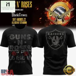 Las Vegas Raiders x Guns N’ Roses World Tour 2026 Limited Edition T Shirt, Popular 3D Music Tee Las Vegas Raiders X Guns N Roses World Tour 2026 Limited Edition T Shirt