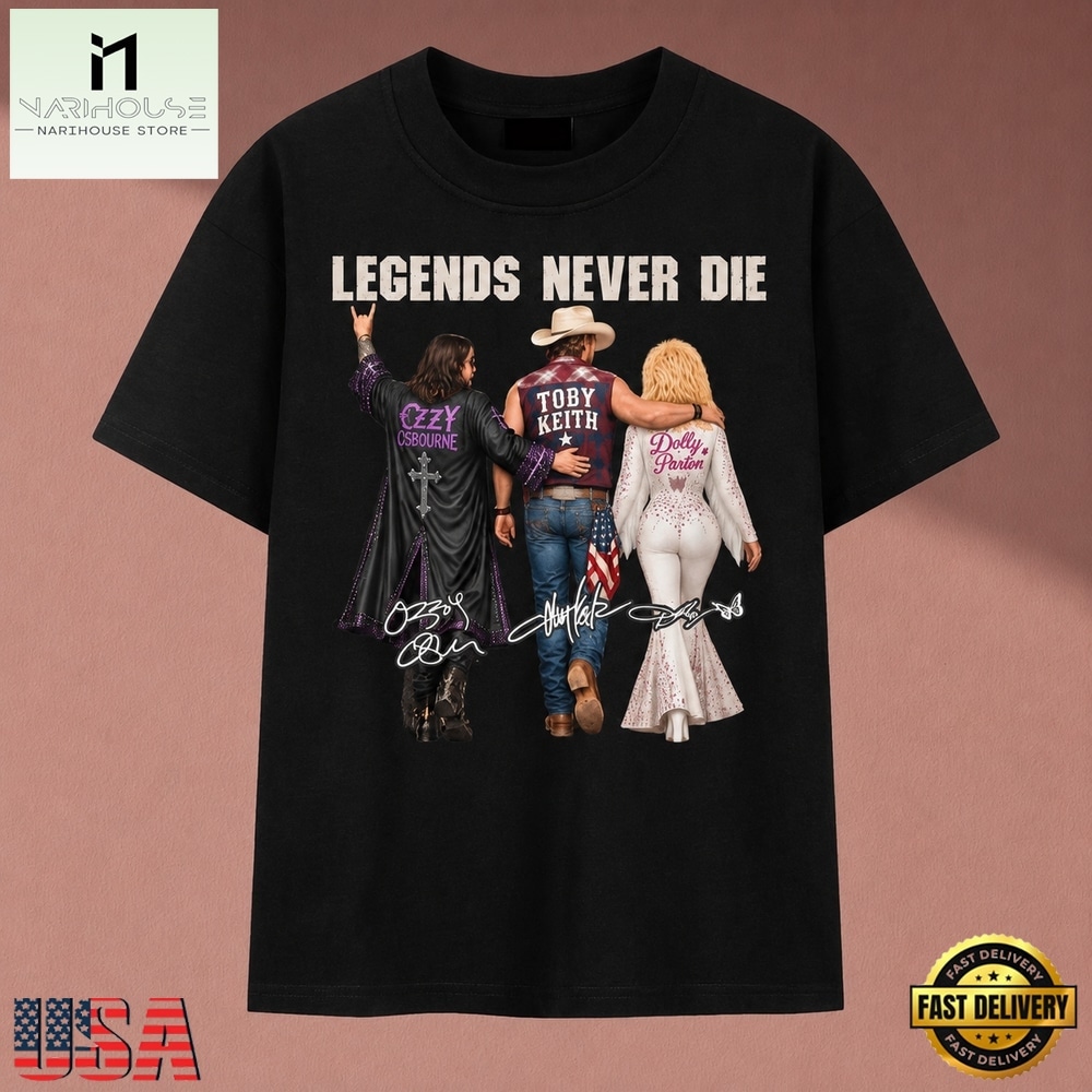 Legends Never Die Ozzy Osbourne Toby Keith Dolly Parton T Shirt, Music Fan 2D Shirt Legends Never Die Ozzy Osbourne Toby Keith Dolly Parton T Shirt, Music Fan 2D Shirt