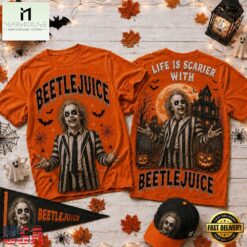 Life Is Scarier With Beetlejuice Halloween 2026 3D Shirt , Music Fans 3D T Shirt Life IS Scarier With Beetlejuice Halloween 2026 3D Shirt