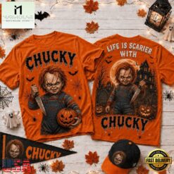Life Is Scarier With Chucky Halloween 2026 3D Shirt , Music Fans 3D T Shirt Life IS Scarier With Chucky Halloween 2026 3D Shirt