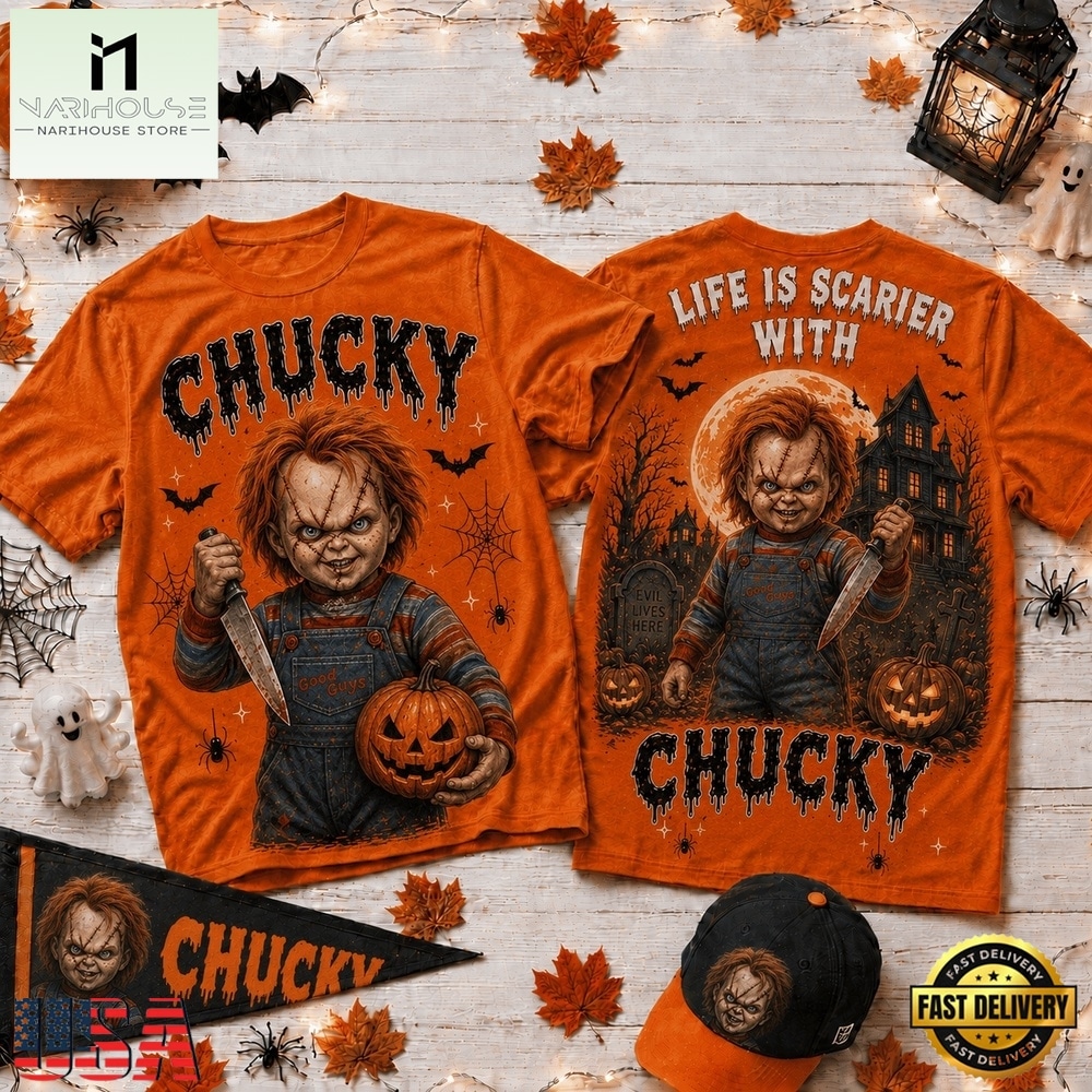 Life Is Scarier With Chucky Halloween 2026 3D Shirt , Music Fans 3D T Shirt Life Is Scarier With Chucky Halloween 2026 3D Shirt , Music Fans 3D T Shirt