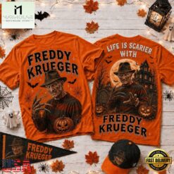 Life Is Scarier With Freddy Krueger Halloween 2026 3D Shirt , Music Fans 3D T Shirt Life IS Scarier With Freddy Krueger Halloween 2026 3D Shirt