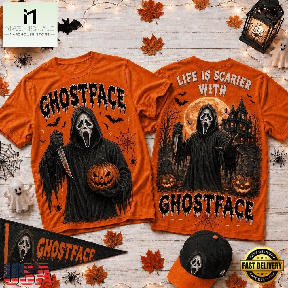 Life Is Scarier With Ghostface Halloween 2026 3D Shirt , Music Fans 3D T Shirt Life Is Scarier With Ghostface Halloween 2026 3D Shirt , Music Fans 3D T Shirt