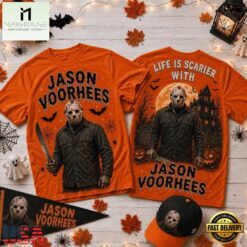 Life Is Scarier With Jason Voorhees Halloween 2026 3D Shirt , Music Fans 3D T Shirt Life IS Scarier With Jason Voorhees Halloween 2026 3D Shirt