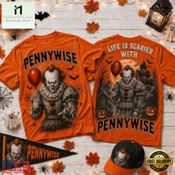 Life Is Scarier With Pennywise Halloween 2026 3D Shirt , Music Fans 3D T Shirt Life IS Scarier With Pennywise Halloween 2026 3D Shirt