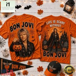 Life Is Scary Without Bon Jovi Halloween 2026 3D Shirt , Popular 3D Music Tee Life IS Scary Without Bon Jovi Halloween 2026 3D Shirt