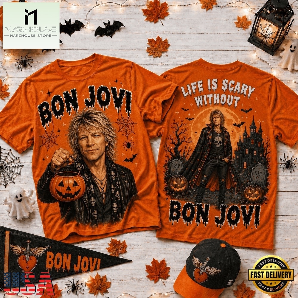 Life Is Scary Without Bon Jovi Halloween 2026 3D Shirt , Popular 3D Music Tee Life Is Scary Without Bon Jovi Halloween 2026 3D Shirt , Popular 3D Music Tee
