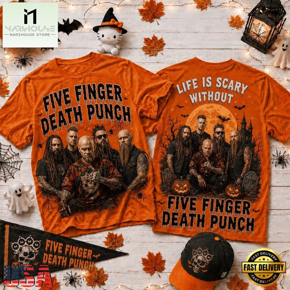 Life Is Scary Without Five Finger Death Punch Halloween 2026 3D Shirt , Popular 3D Music Tee Life Is Scary Without Five Finger Death Punch Halloween 2026 3D Shirt , Popular 3D Music Tee