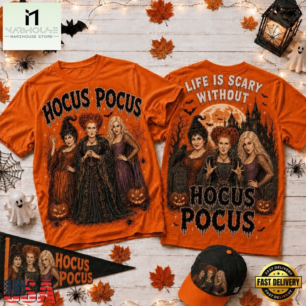 Life Is Scary Without Hocus Pocus Halloween 2026 3D Shirt , Music Fans 3D T Shirt Life Is Scary Without Hocus Pocus Halloween 2026 3D Shirt , Music Fans 3D T Shirt