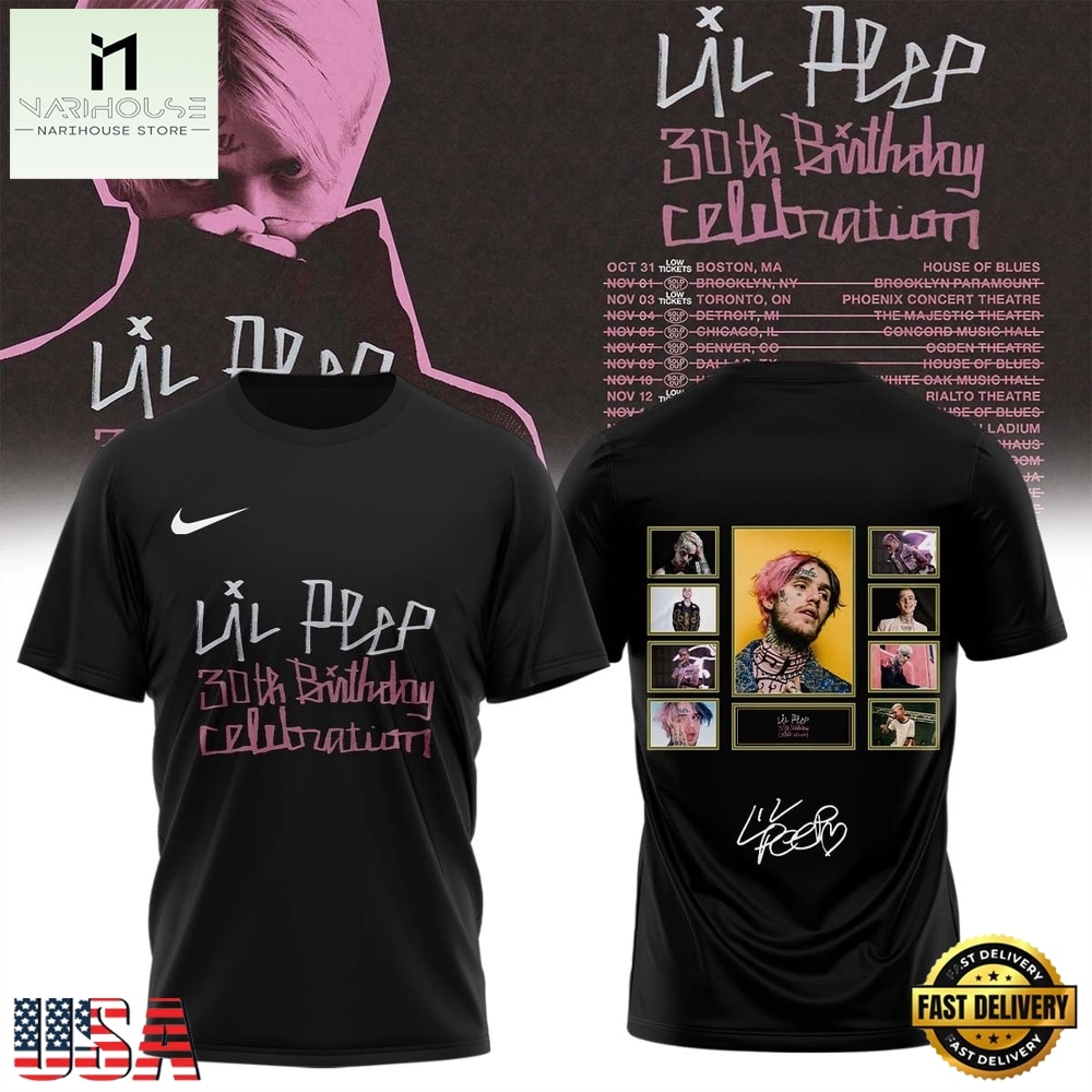 Lil Peep 30th Birthday Celebration Graphic Signature 3D Shirt, Popular 3D Music Tee Lil Peep 30th Birthday Celebration Graphic Signature 3D Shirt, Popular 3D Music Tee