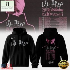 Lil Peep 30th Birthday Celebration Limited Edition Signature Black Hoodie, Popular 3D Music Tee Lil Peep 30th Birthday Celebration Limited Edition Signature Black Hoodie