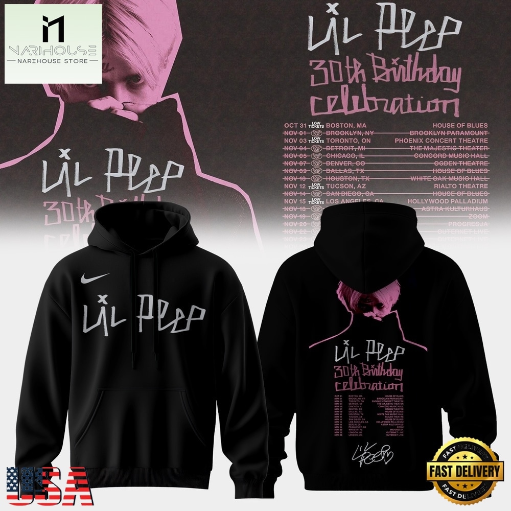 Lil Peep 30th Birthday Celebration Limited Edition Signature Black Hoodie, Popular 3D Music Tee Lil Peep 30th Birthday Celebration Limited Edition Signature Black Hoodie, Popular 3D Music Tee