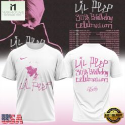 Lil Peep 30th Birthday Celebration Limited Edition Signature White T Shirt, Popular 3D Music Tee Lil Peep 30th Birthday Celebration Limited Edition Signature White T Shirt