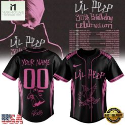 Lil Peep 30th Birthday Celebration Signature Custom Baseball Jersey, Concert Baseball Jersey Lil Peep 30th Birthday Celebration Signature Custom Baseball Jersey