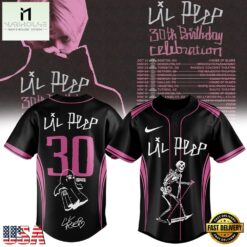 Lil Peep 30th Birthday Celebration Signature New Design Baseball Jersey, Concert Baseball Jersey Lil Peep 30th Birthday Celebration Signature New Design Baseball Jersey