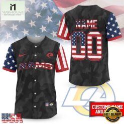 Los Angeles Rams NFL American Pride Custom Baseball Jersey Shirt , NFL Game Day Jersey Los Angeles Rams Nfl American Pride Custom Baseball Jersey Shirt