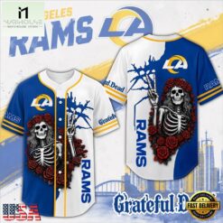 Los Angeles Rams NFL Game Day Grateful Dead Baseball Jersey Shirt, NFL Game Day Jersey Los Angeles Rams Nfl Game Day Grateful Dead Baseball Jersey Shirt