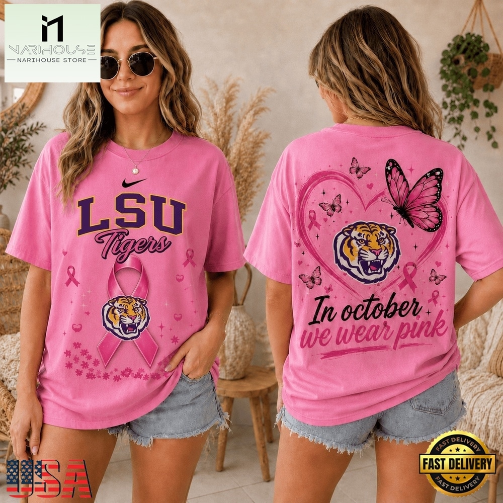 LSU Tigers 2026 NCAA Pink October Breast Cancer Awareness Fan Pride Unisex T Shirt , NCAA College 3D Shirt LSU Tigers 2026 NCAA Pink October Breast Cancer Awareness Fan Pride Unisex T Shirt , NCAA College 3D Shirt