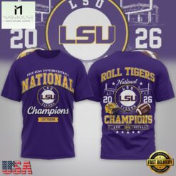 LSU Tigers NCAA Road to Glory 2026 Football Champions 3D Shirt , NCAA College 3D Shirt Lsu Tigers Ncaa Road TO Glory 2026 Football Champions 3D Shirt